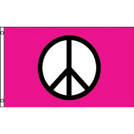 Peace Flag Pink Peace Sign Symbol Hippie Banner Pennant 3x5