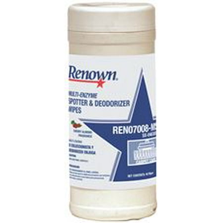 Renown REN07008-MS Renown multienzymatique Spotter et Deodorizer lingettes cerises et amandes, 1 bain (pack de 2)