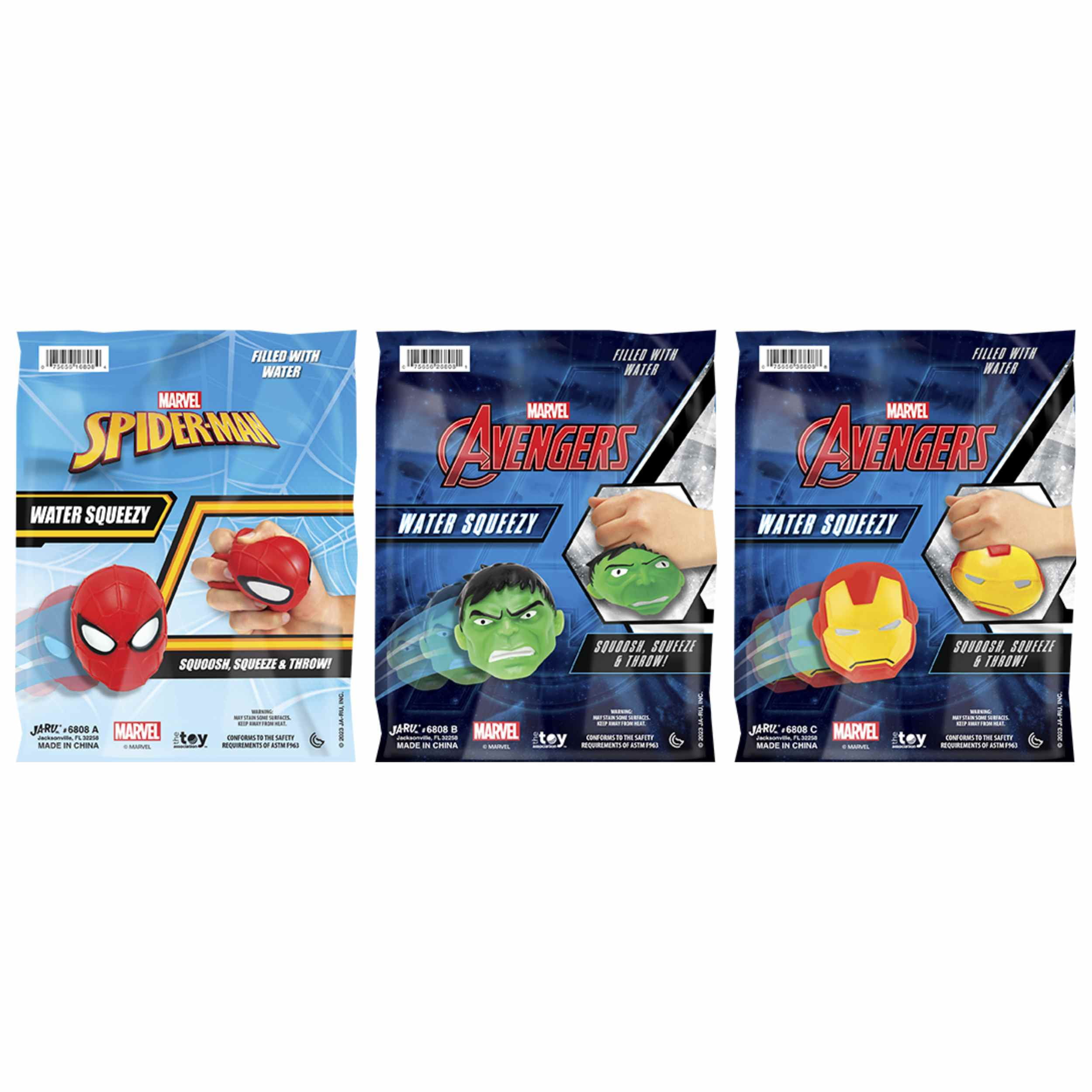Ja-Ru Marvel Avengers Water Squeezy Ball-Styles Vary-Sold Separately 1 Piece Novelty Toy for all ages