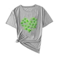 thumbnail image 3 of Uootdi St Patrick's Day Tees for Women Short Sleeve Crewneck Heart Shamrock Print Holiday Parades Casual Blouses Shirts Tops Gift, 3 of 5