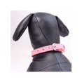 thumbnail image 3 of Topumt Leather & Cotton Rhienstone Pattern Fashion Dog & Cat Collar, Pink, S, 3 of 5