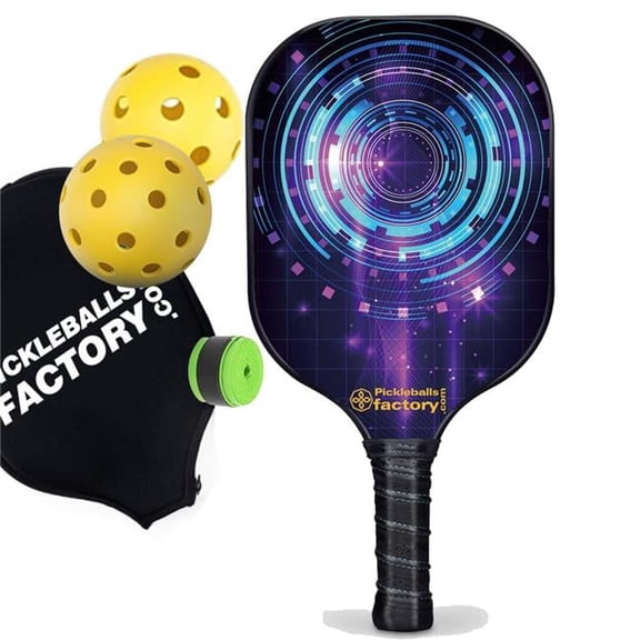 Pickleball Factory PB0006-11-G Pro Pickleball Paddle - Circles Beginner Pickleball Near Me - Best Lightweight Pickleball Paddle, Glassfiber Graphite