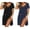 Black/Navy Blue, variant on Ekouaer Nightgowns for Women 2 Pack Button Down Sleep Shirts Short Sleeve Nightshirt Sleepwear House Dress with Pockets