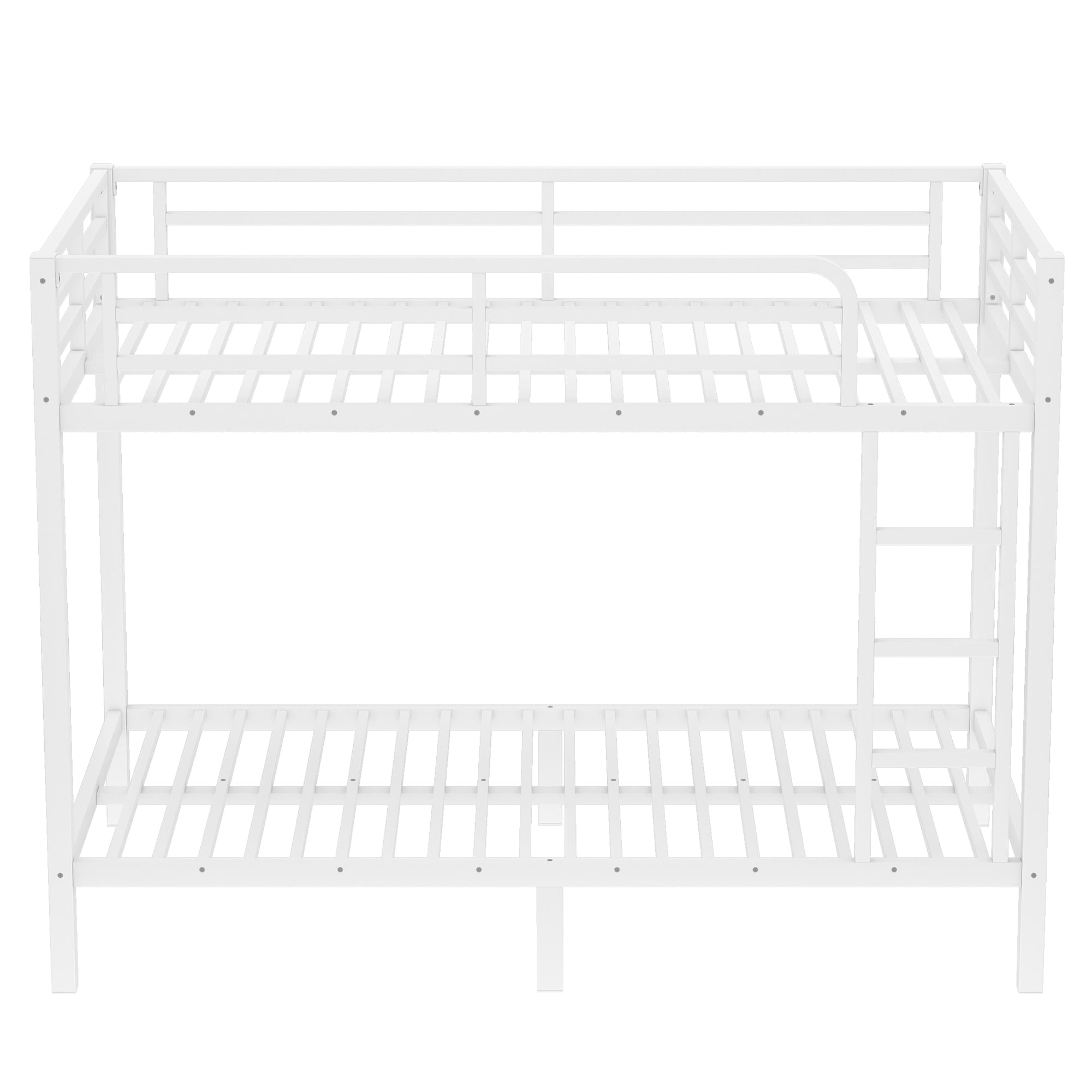 Aukfa Heavy Duty Twin XL over Twin XL Metal Bunk Bed for Kids, Teens and Adults, Space-Saving, White