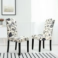 thumbnail image 4 of Gymax Set of 2 Upholstered Tufted Dining Chair Nailhead Trim Rubber Wooden Leg, 4 of 10