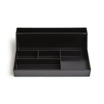 Staples TRU RED 6-Compartment Plastic Desktop Organizer Black  3/Pack TR55259-CCVS