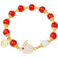 thumbnail image 1 of Bracelet Rabbit Zodiac Bracelet Perlé Rouge Cadeau de Nouvel An pour Femmes, 1 of 8