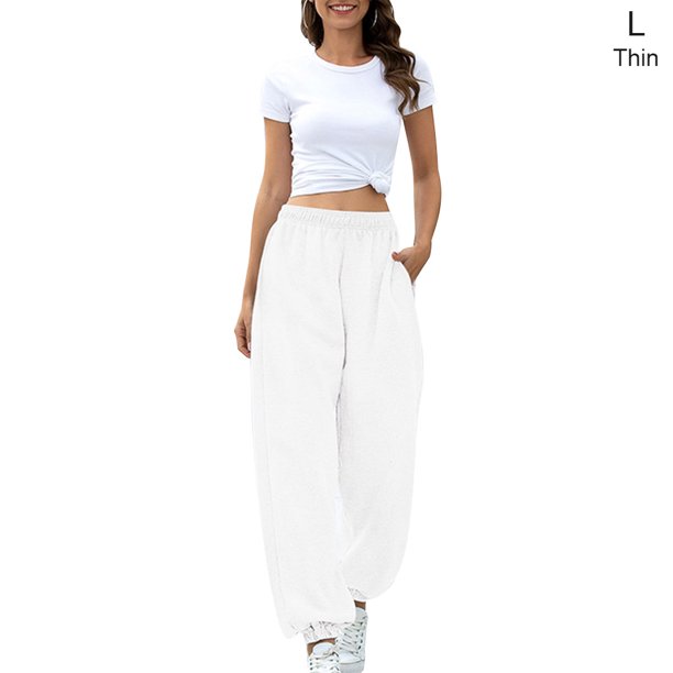 Wayren - Pantalones de chándal con parte inferior cerrada para mujer con bolsillos, pantalones de entrenamiento de cintura alta, pantalones Prendas para la parte inferior del cuerpo Type13 NO13 Sonducket AP002156-19