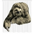 thumbnail image 3 of Ambesonne Sloth Shower Curtain, Tropical Animal Smiling, 69"Wx75"L, Ivory Black, 3 of 3