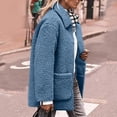 thumbnail image 6 of Texiao Long Sleeve Girls Winter Jacket, Women Long Sleeve Tops, Blue Womens Tops, Winter Coats for Women Faux Coat Long Sleeve Button Pockets Coat Fleece Jacket Casual Jackets for Trendy, 6 of 8