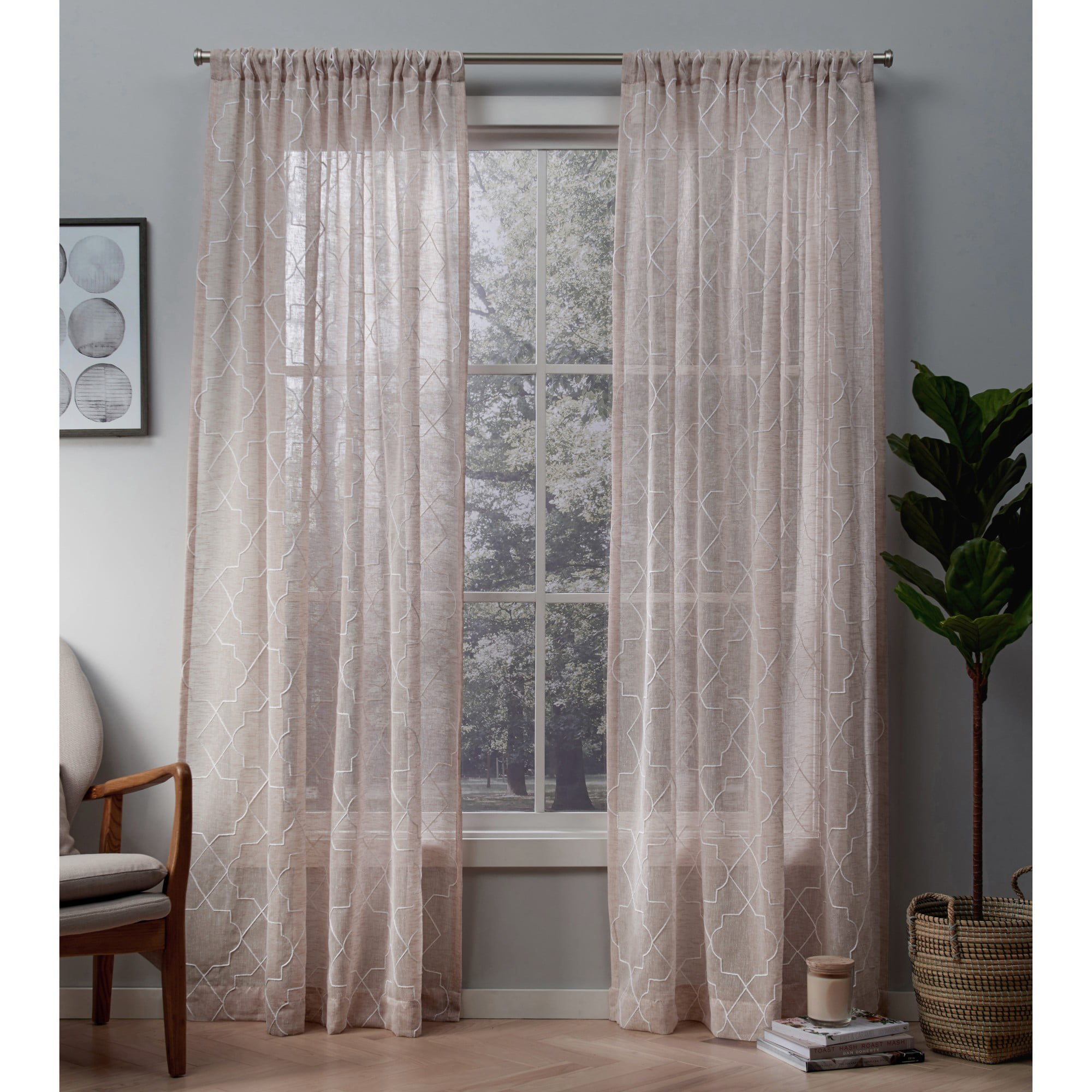 Exclusive Home Premium Quality Rod Pocket Panel Curtain Set Of Two 