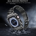 thumbnail image 4 of SOLOLUP Stainless Steel Metal Band and Case Compatible with Apple Watch Band and Covre 41mm 40mm Ultra 49mm 45mm 44mm, Men Metal Protective Bumper Cover for iWatch Series 9 8 7 SE 6 5 4 3 2 1, 4 of 6