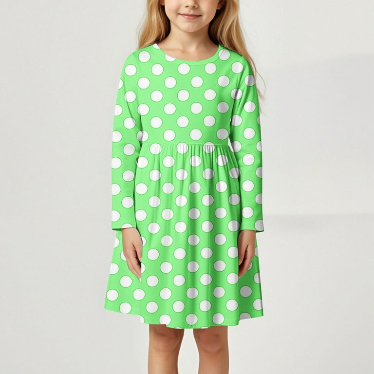 slim fit dress slacks Green 1950s Polka Dot Lace Binding Dress main image 1