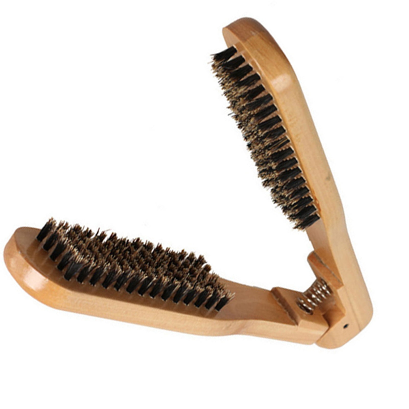 Double Sided Wood Clamp Hair Brush For Easy Straightening, Smoothing And Preventing Hair Damage