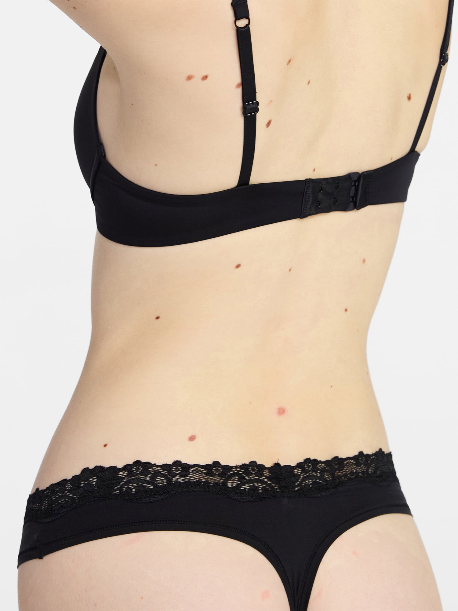 No Boundaries Fit Stretch Lace Thong Panties, 3-Pack, Women's XS-XXXL