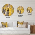 thumbnail image 4 of Designart 'Yellow and Grey Abstract Pattern' Modern Wood Wall Clock, 4 of 5