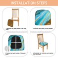 thumbnail image 4 of Teal Gold Marble Seat Covers for Dining Room Chairs Set Of 4,Stretch Printed Washable Chair Seat Cover with Elastic Ties and Button,Removable Waterproof Couch Cushion Covers, 4 of 6