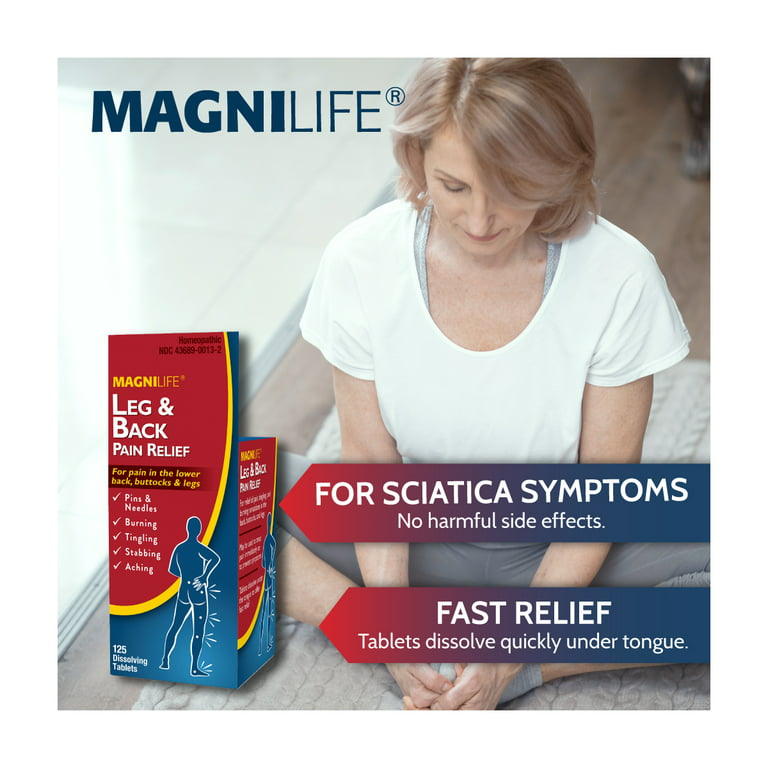 MagniLife Leg & Back Pain Relief Quick Dissolving Tablets, 125 Count 