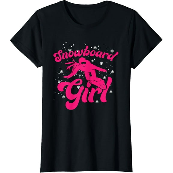 Funny Winter Sport Mountain Snowboard Girl T-Shirt
