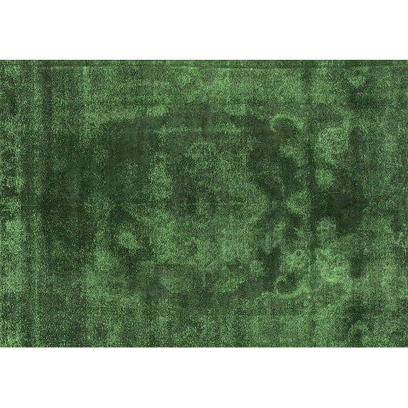 Ahgly Company Indoor Rectangle Oriental Green Industrial Area Rugs, 8' x 12'