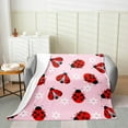 thumbnail image 2 of Xchearser Ladybug Flannal Throw Blanket Ladybug Gifts for Girls Boys Cute Bug Fleece Blanket Throw 50"x60" Garden Farmhouse Animal Plush Blanket Pink Fuzzy Blanket Cabin Gifts Rustic Home Decor, 2 of 6