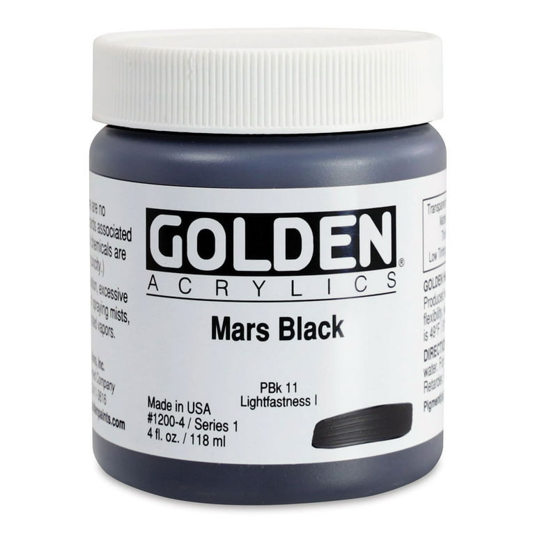 Golden Heavy Body Artist Acrylics - Mars Black, 16 oz Jar