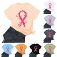 thumbnail image 2 of Frostluinai In October We Wear Pink Shirts Crew Neck Short Sleeve Pink Ribbon Shirts Breast Cancer Awareness T-Shirt Fight Cancer Shirt, 2 of 4