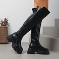 thumbnail image 5 of Xfvqtps Womens Thigh High Boots Zippeer Back Thick Sole Round Toe Faux Leather over the Knee Boots, 5 of 9