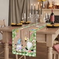 thumbnail image 2 of Table Runners 70 Inches Long Dress Scarves, Happy Easter Farmhouse Coffee/Dining/Kitchen Table Decor, Holiday Table Runner, Gnomes Rabbit Flowers Green Check Wooden 13x70 Inch, 2 of 9