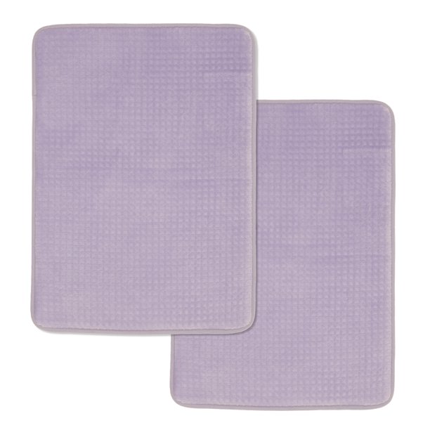 2pk. Mainstays Memory Foam Bath Rug, Lavender, 17" x 23"