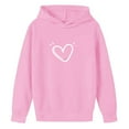 thumbnail image 3 of Eltusu Girls Valentine's Day Hoodies, Heart Graphic Pullover Loose Fit Comfy Long Sleeve Sweatshirts Pink Size 3-14 T, 3 of 4