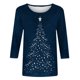 thumbnail image 5 of Fiudx Ropa de Mujer Camiseta con Estampado Navideño a La Moda para Mujer, Blusa con Mangas 3/4, Tops Informales con Cuello Redondo, 5 of 5