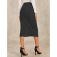 thumbnail image 4 of DARING DIVA Women's Ribbed Knit Stretchy Slit Midi Skirt M Dark Gray, 4 of 6