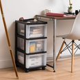 thumbnail image 3 of IRIS USA Medium 3-Drawer Cart with Organizer Top, Black, 3 of 7