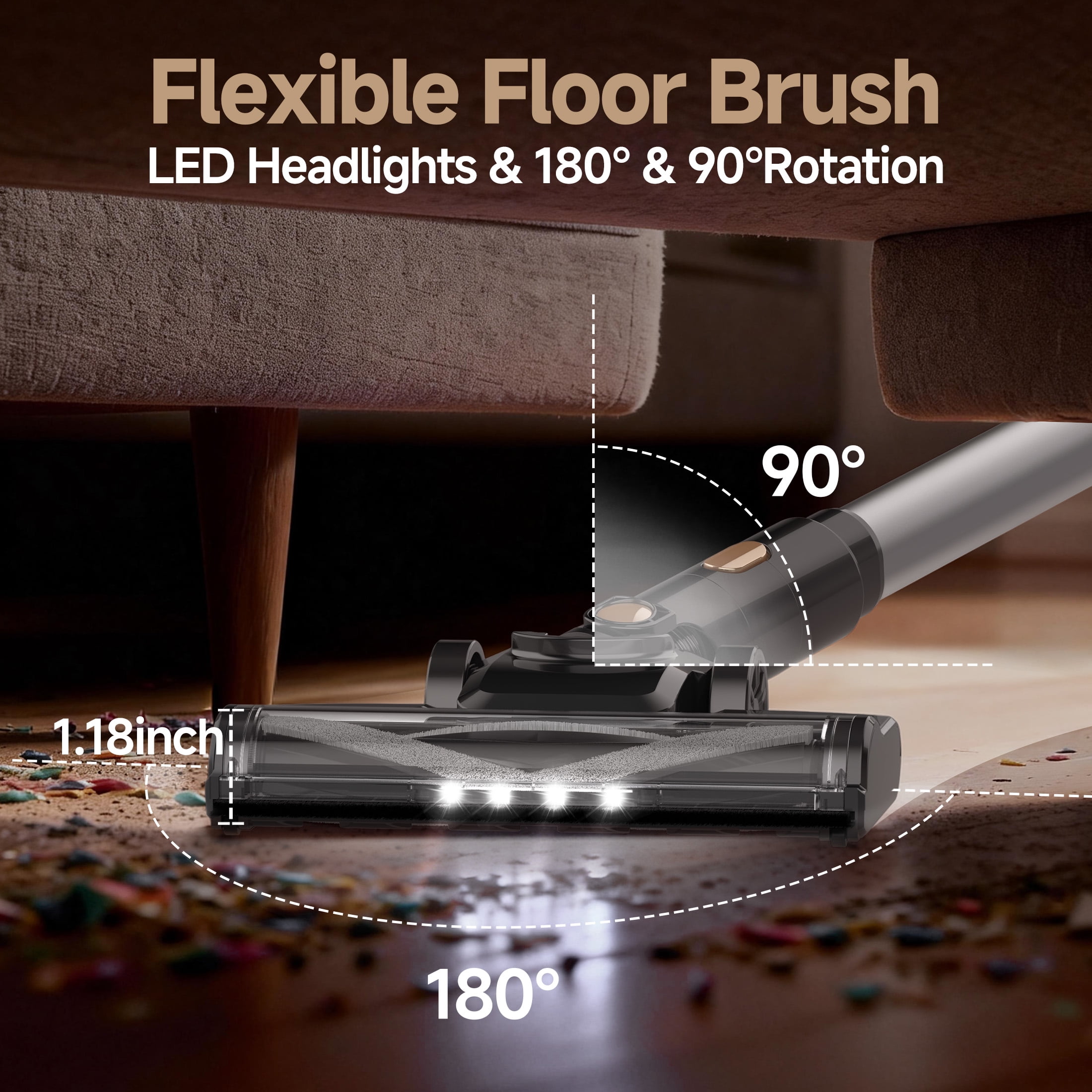 YOMA Cordless Vacuum Cleaner,Lightweight Handheld&Stick Vacuum for Home Hard Floor Carpet Pet Hair