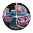 thumbnail image 1 of Fotbe Blue Lipped Pit Viper And Three Pink Roses Pattern Christmas Tree Skirt, Tree Skirts Plush Christmas Decorations, Christmas Tree Skirts Xmas Decorations Holiday Party Decor-30", 1 of 6