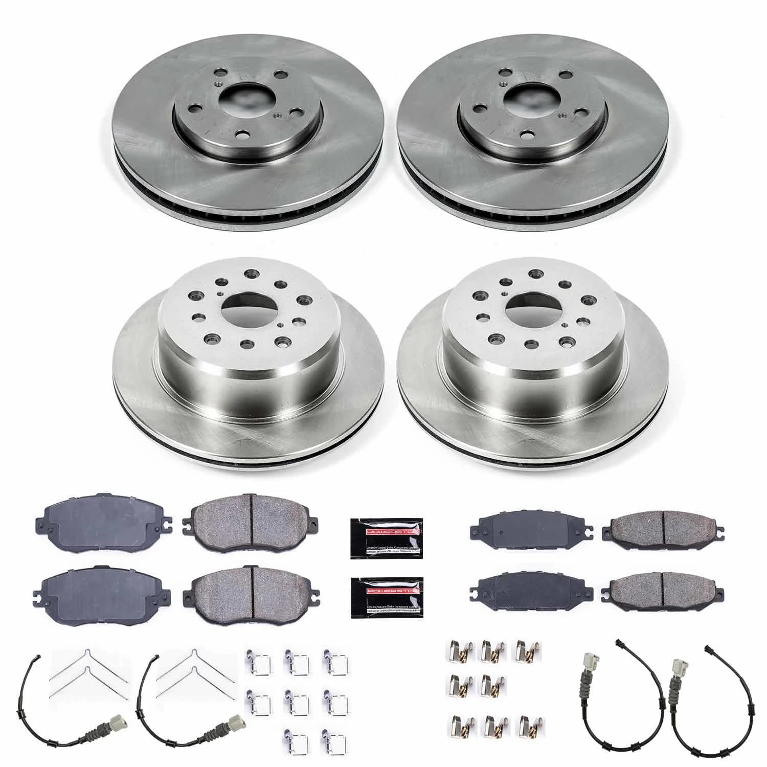 PowerStop Front and Rear Stock Replacement Brake Pad and Rotor Kit Fits: LEXUS Select Models KOE4335