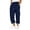 Navy, variant on Men's Wide Leg Jogging Sweatpants Elastic Waist Casual Sports Trousers with Drawstring and Multiple Pockets for Summer Wear