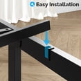 thumbnail image 4 of Zimtown Twin Bed Frame with Storage Headboard, LED Lights, and Charging Station, Single Metal Platform Bed, Black, 4 of 8