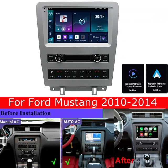 Molaner Car Stereo Radio for Ford Mustang 2010-2014, with Wireless CarPlay & Android Auto, 9" Android 13 Bluetooth GPS Navigation Android Head Unit,2+32G