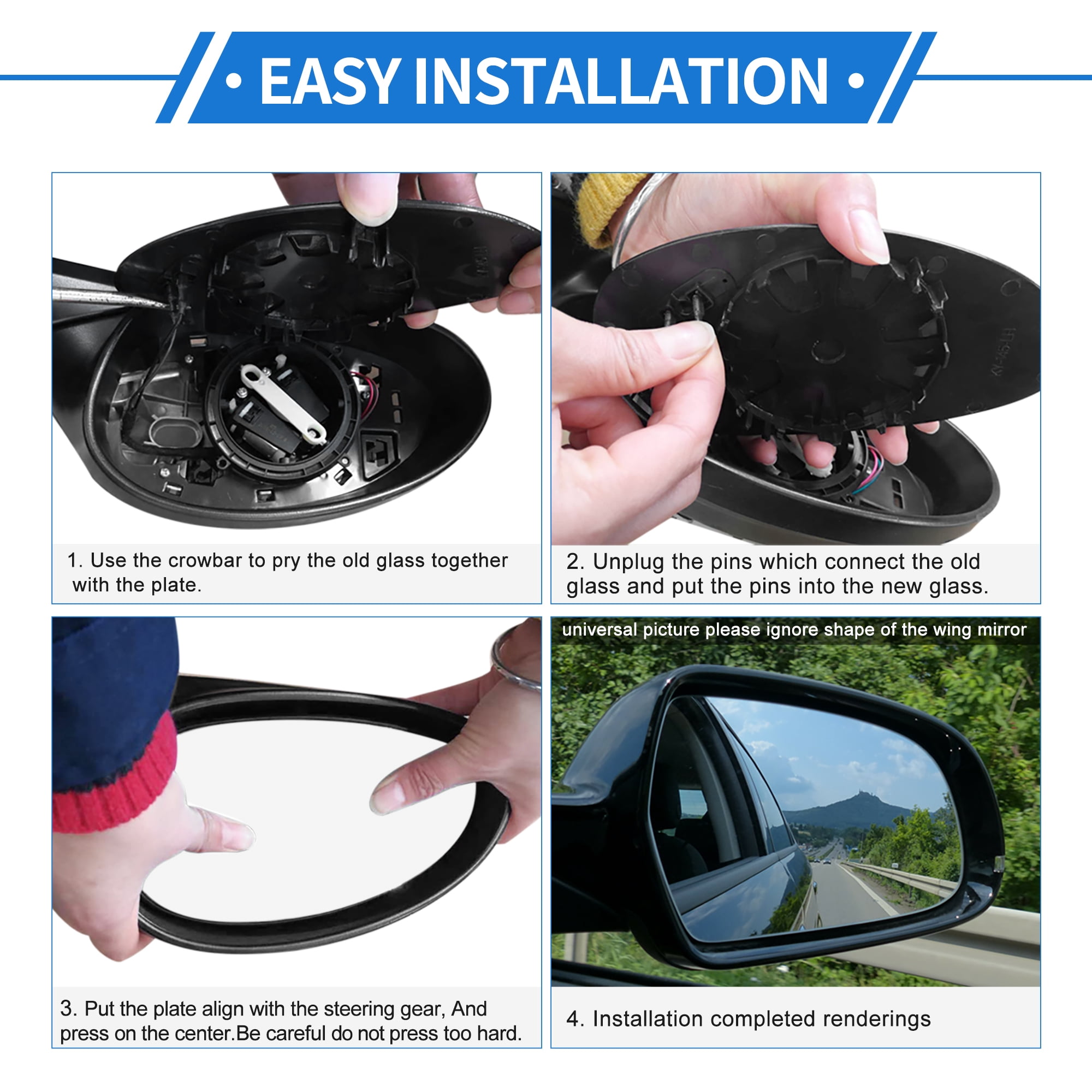 Unique Bargains Heated Mirror Glass for Hyundai Ioniq 5 2021-2024 Right Side