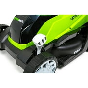 Greenworks 14 2 Cycle 40 V Battery Push Walk-Behind Mowers, Rust Resistant, Adjustable Cutting Height, Single Lever Height Adjustment, Mulching, Bagger, Folding Handle, Brushless Motor