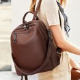 thumbnail image 3 of Genuine Leather Cowhide Backpack, Women's Multiuse Shoulder Crossbody Bag, Large Capacity Casual Daypack, 3 of 10