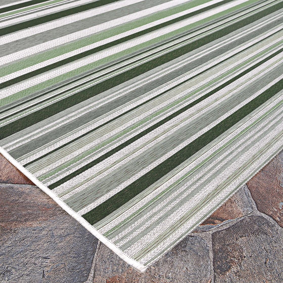 Couristan Dolce Striped 9'8" X 13'6" Grass Flatwoven Outdoor Rug