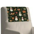 thumbnail image 4 of COEQINE Recliner Headrest Protector PU Leather Furniture Slipcover Easy to Clean Anti-Slip Head Rest Covers with Adhesive Backed Hook & Loop Straps, 17x27 Inch, Snowman Sled Reindeer Green, 2 Pieces, 4 of 7