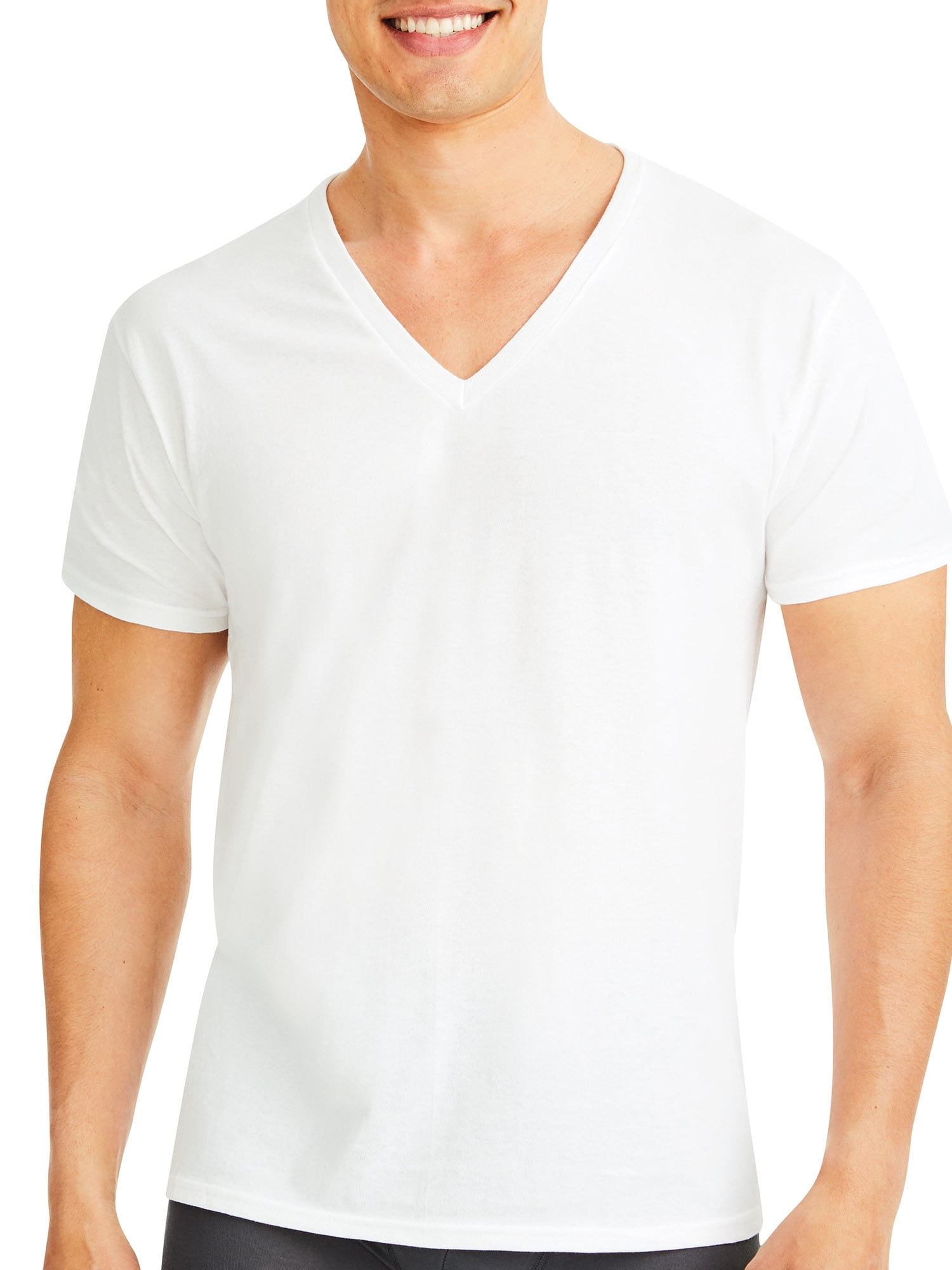 Hanes - Hanes White V Neck ComfortSoft T-Shirts, 10 Pack - Walmart.com ...