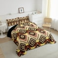 thumbnail image 3 of jejeloiu Rustic Farmhouse Cabin Queen Comforter Set,Aztec Boho Geometric Bedding Sets,Beige Brown Bedding Comforter Set For Girls Boys,Luxury Bedroom Decor Reversible,3pcs, 3 of 8