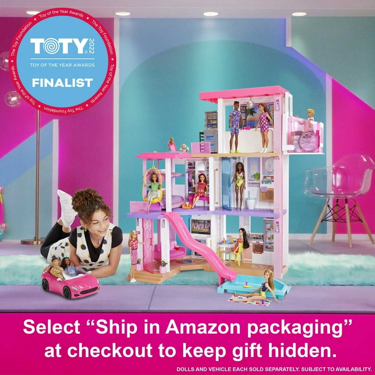 Barbie s DreamHouse Dollhouse Set with 10 Play Areas 75 Accessories Lights Sounds Walmart