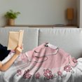 thumbnail image 3 of Dog Soft Flannel Fleece Throw Blanket, Little Puppy Daisy Flowers Cheerful Domestic Pet Girls, Cozy Plush for Indoor and Outdoor Use, 60" x 80", Pale Pink Coral White, by Ambesonne, 3 of 5
