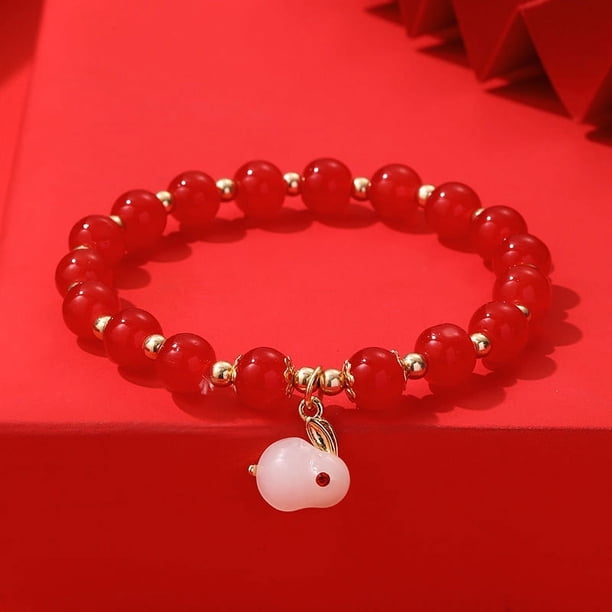 Handcrafted Chinese Lucky Rabbit Bracelet - Perfect for New Year Health & Protection, and Easter Gifts!